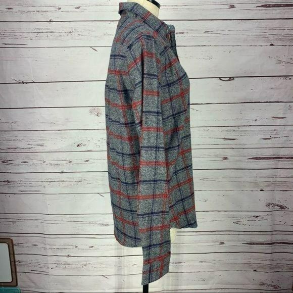 Hudson and Barrow Men's Gray Grindle Window Flannel Button Up Shirt Medium - Picture 2 of 8